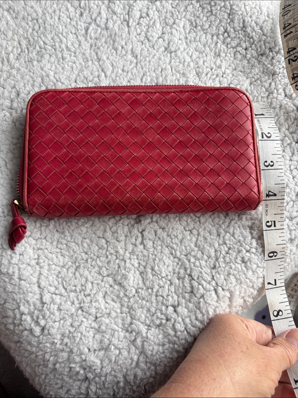 Bottega Veneta Red NAPPA (lambskin) leather INTRECCIATO Zip-Around Long Wallet - Picture 2 of 10